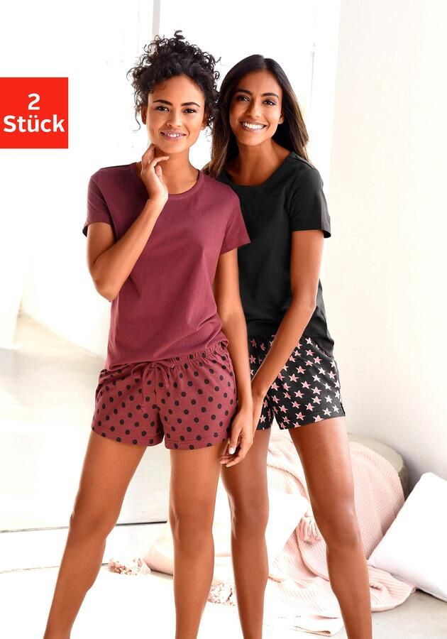 Vivance Dreams Shortama met sterrenprint (4-delig Set van 2) - Foto 6