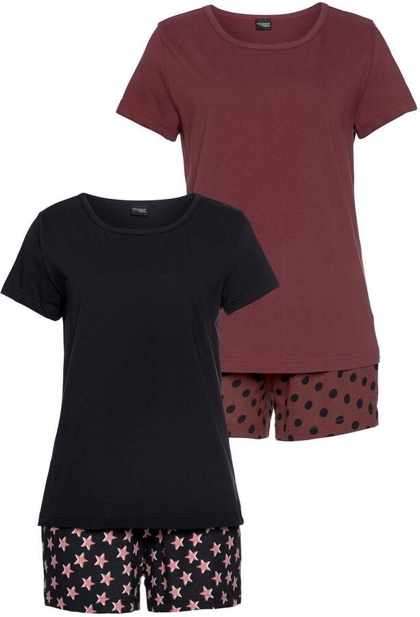 Vivance Dreams Shortama met sterrenprint (4-delig Set van 2) - Foto 5