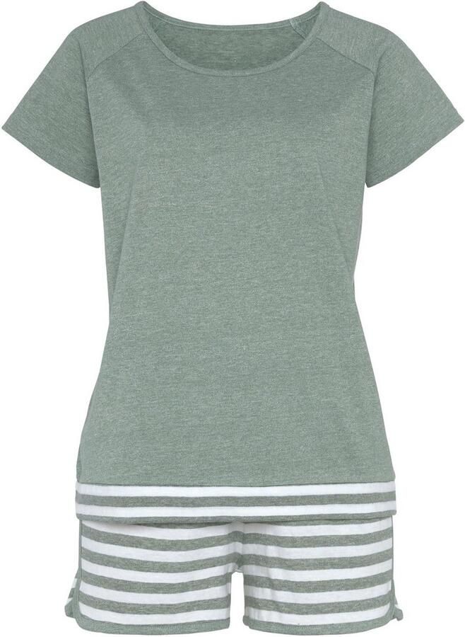 Vivance Dreams Shortama met strepen-details (2-delig)