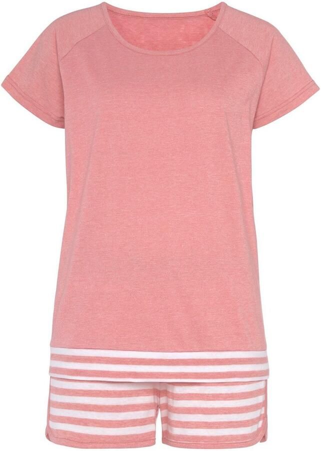 Vivance Dreams Shortama met strepen-details (2-delig)