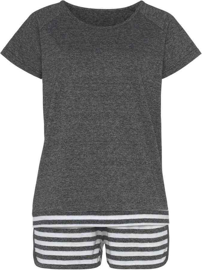 Vivance Dreams Shortama met strepen-details (2-delig)