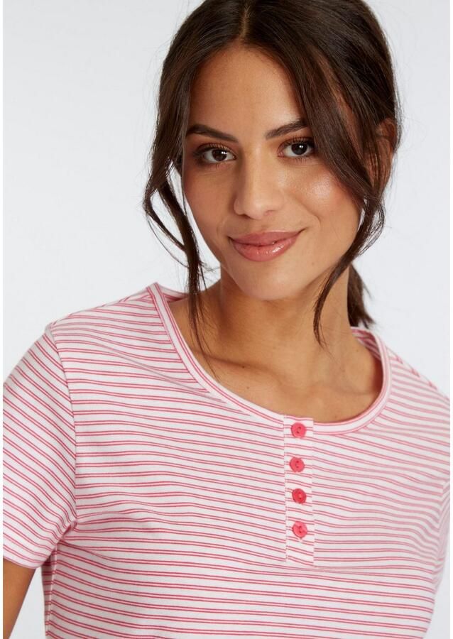 Vivance Dreams Shortama met strepen van voorgeverfd garen (set 2-delig)