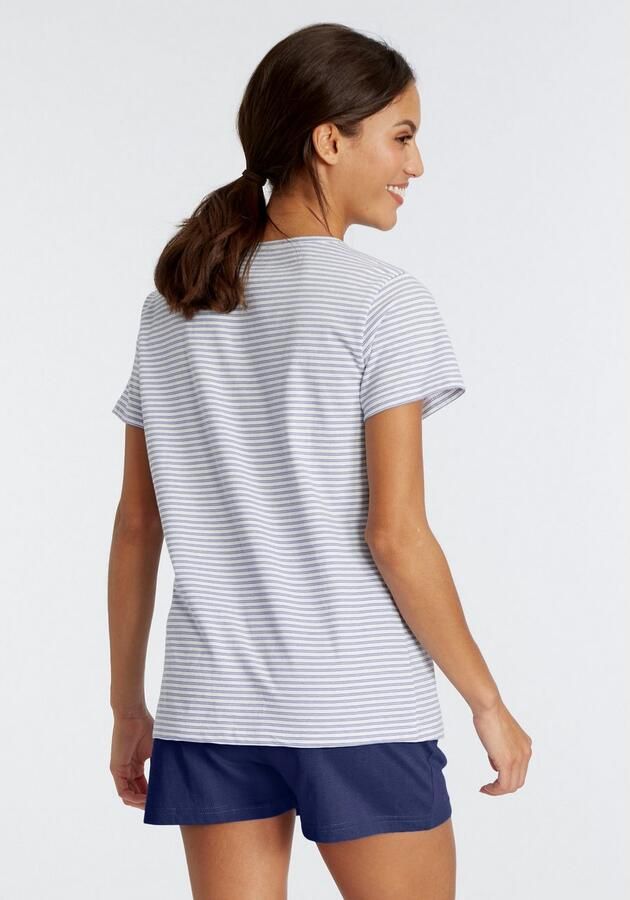 Vivance Dreams Shortama met strepen van voorgeverfd garen (set 2-delig) - Foto 4