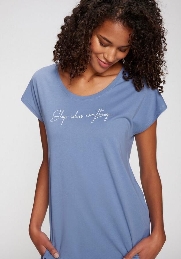 Lascana Regular fit T-shirt van viscosemix model 'Cozy Dreams'