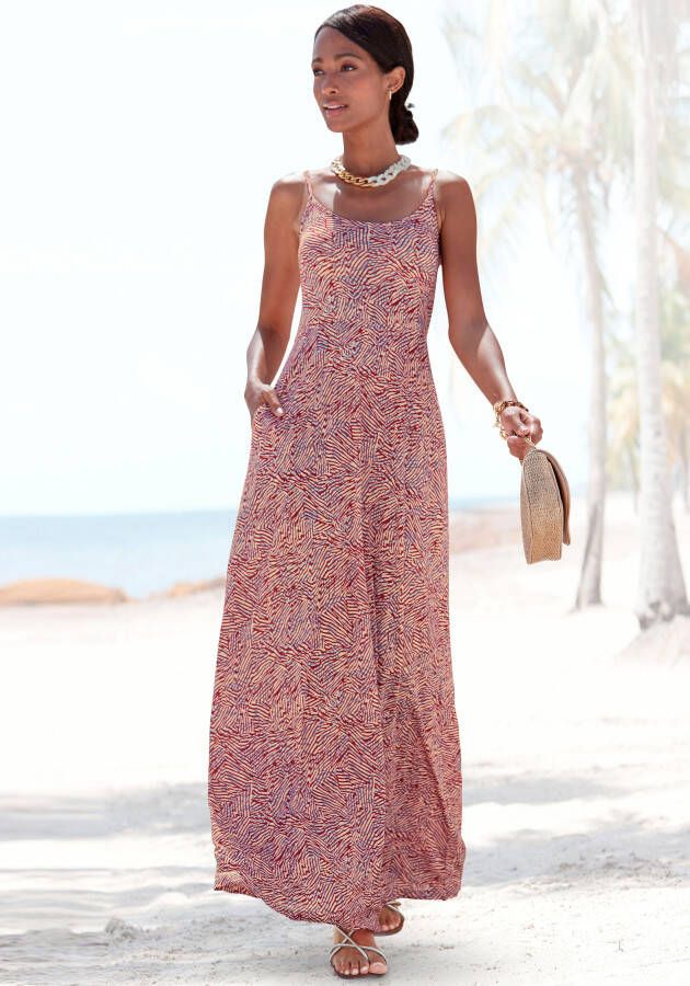 Vivance Maxi-jurk met grafische all-over print en zakken zomerjurk strandjurk