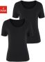 Vivance Shirt met korte mouwen elastische katoenkwaliteit (Set van 2) - Thumbnail 1