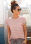 Vivance Shirt met korte mouwen met transparante neon inzetstukken t-shirt losse pasvorm sportief - Thumbnail 1