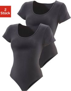 Vivance T-shirt-body in katoen-stretchkwaliteit (Set van 2)