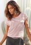 Vivance T-shirt met zilverkleurige glitter-stippen katoenen glittershirt - Thumbnail 1
