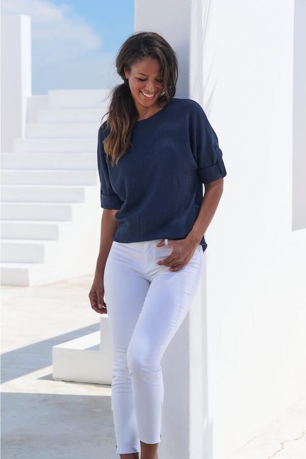 Vivance 2-in-1-shirt Om op te rollen van kreukvrije crêpe-kwaliteit - Foto 3