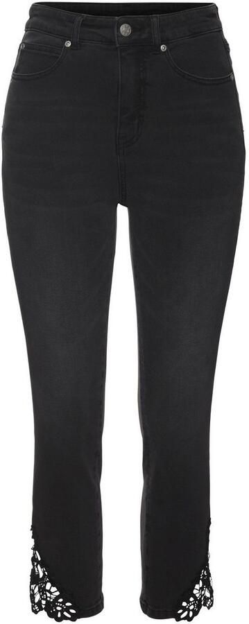 Vivance 7 8-capri-jeans met kantdetail aan de zoom skinny jeans modieus - Foto 3