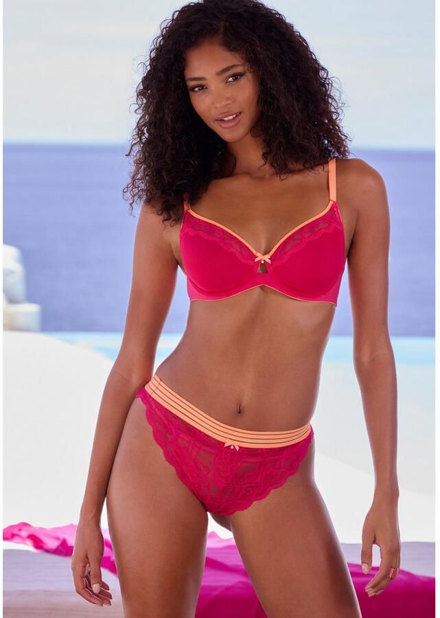 Vivance Tanga van elastisch kant met modieuze contrastkleuren - Foto 4