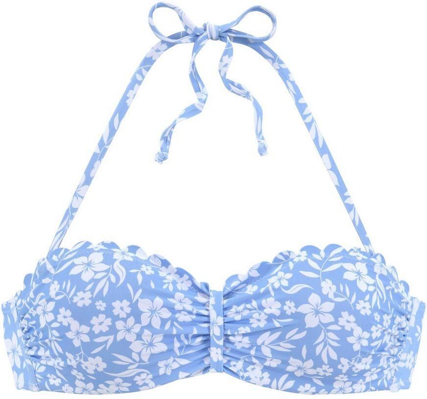 Vivance Beugelbandeau bikinitop Leni met gelaserd schulprandje