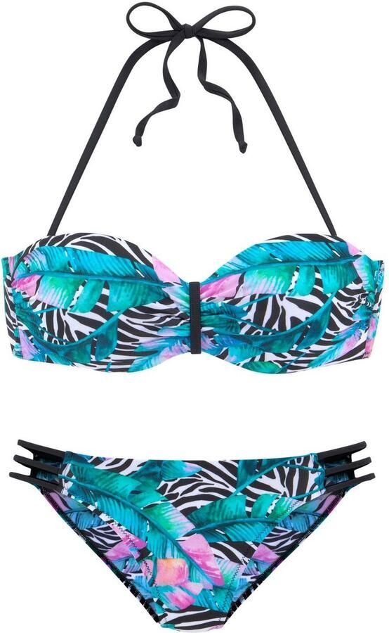 Vivance Beugelbikini in bandeaumodel met animal-print en unikleurige accenten - Foto 4