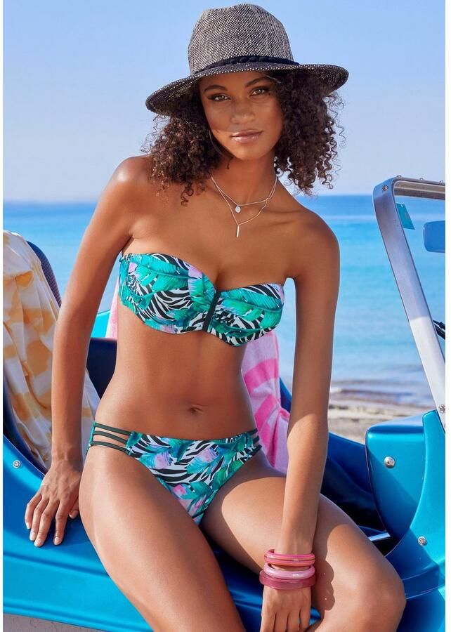 Vivance Beugelbikini in bandeaumodel met animal-print en unikleurige accenten - Foto 2
