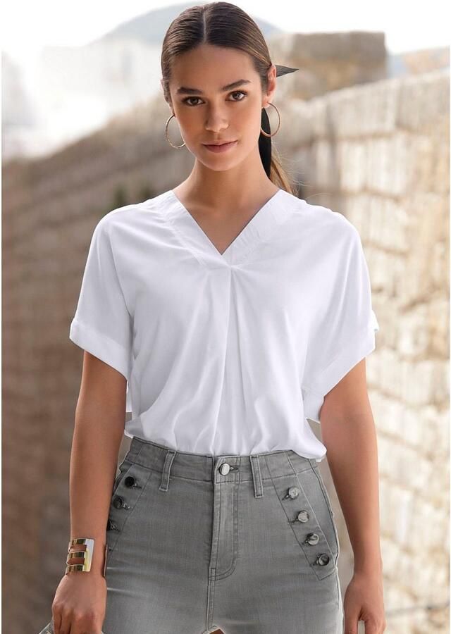 Vivance Blouse met korte mouwen in losse snit damesblouse casual business-look - Foto 5