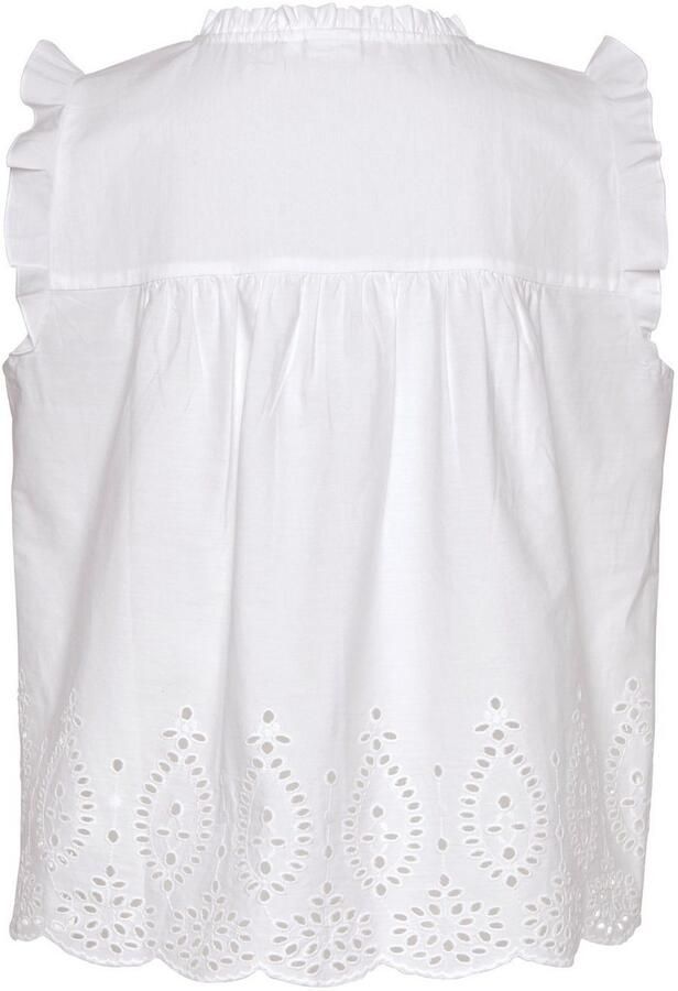 Vivance Blouse met korte mouwen met broderie anglaise en v-hals blousetop zomers - Foto 6