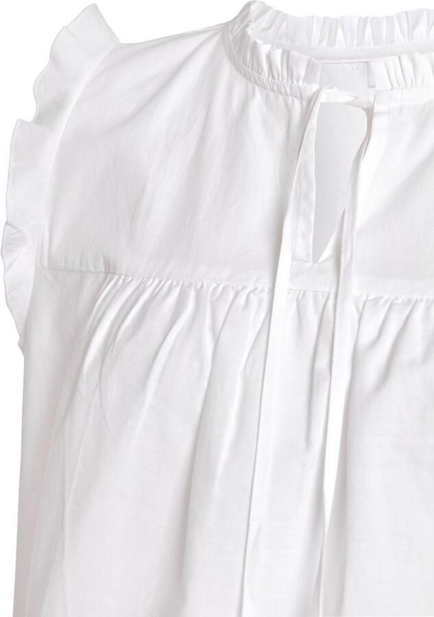 Vivance Blouse met korte mouwen met broderie anglaise en v-hals blousetop zomers - Foto 4