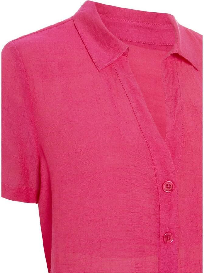 Vivance Blouse met korte mouwen met hemdkraag en knoopsluiting hemdblouse strandmode - Foto 2