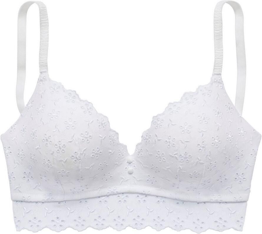 Vivance Bralette-bh zonder beugel van zachte katoen met gaatjes borduursel lingerie - Foto 4