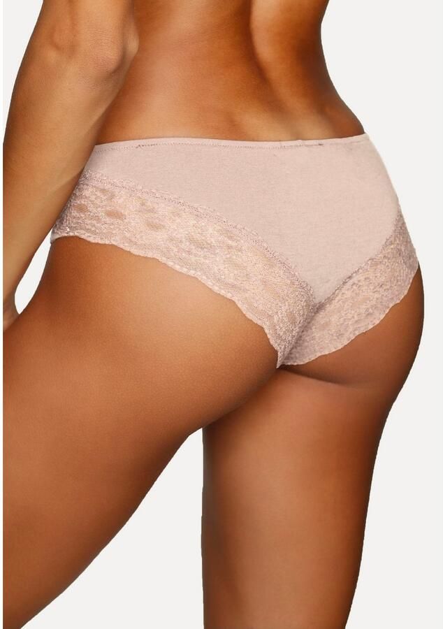 Vivance Brazilian slip van elastische katoen met florale kant (3 stuks) - Foto 3