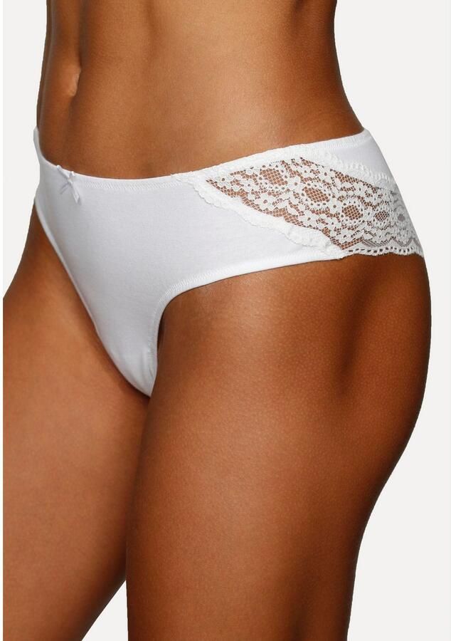 Vivance Brazilian slip van elastische katoen met florale kant (3 stuks) - Foto 2