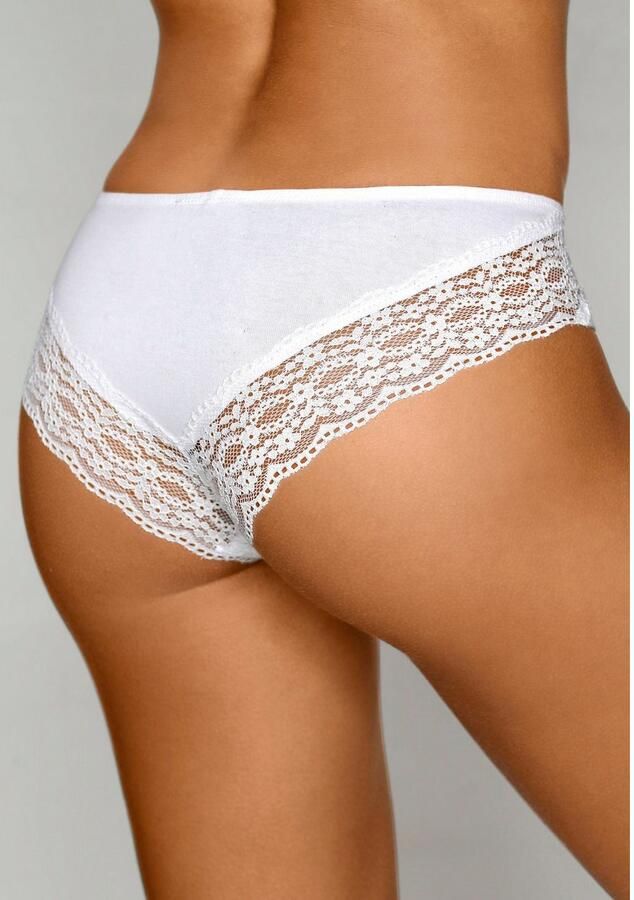 Vivance Brazilian slip van elastische katoen met florale kant (3 stuks) - Foto 3