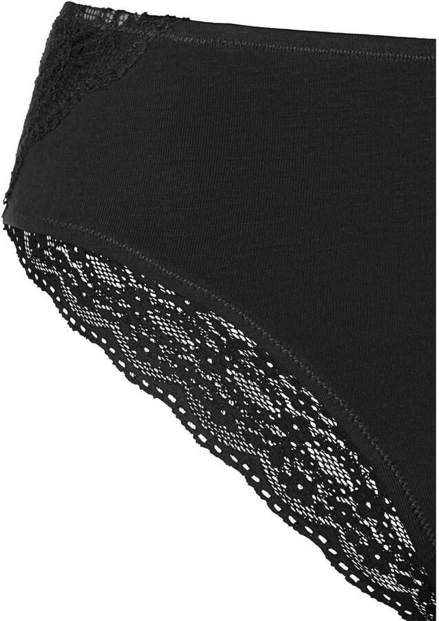 Vivance Brazilian slip van elastische katoen met florale kant (3 stuks)