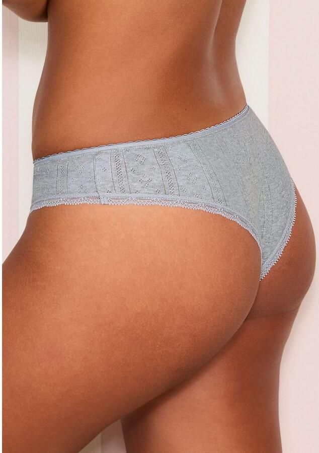 Vivance Brazilian slip van zacht pointelle-breisel met kant (Set van 3) - Foto 3