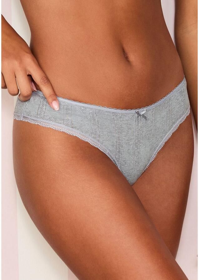 Vivance Brazilian slip van zacht pointelle-breisel met kant (Set van 3) - Foto 2