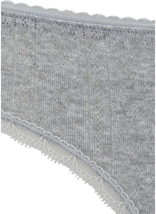 Vivance Brazilian slip van zacht pointelle-breisel met kant (Set van 3)