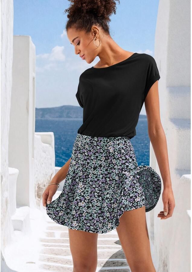 Vivance Broekrok met bloe print skort rok inclusief broek - Foto 2