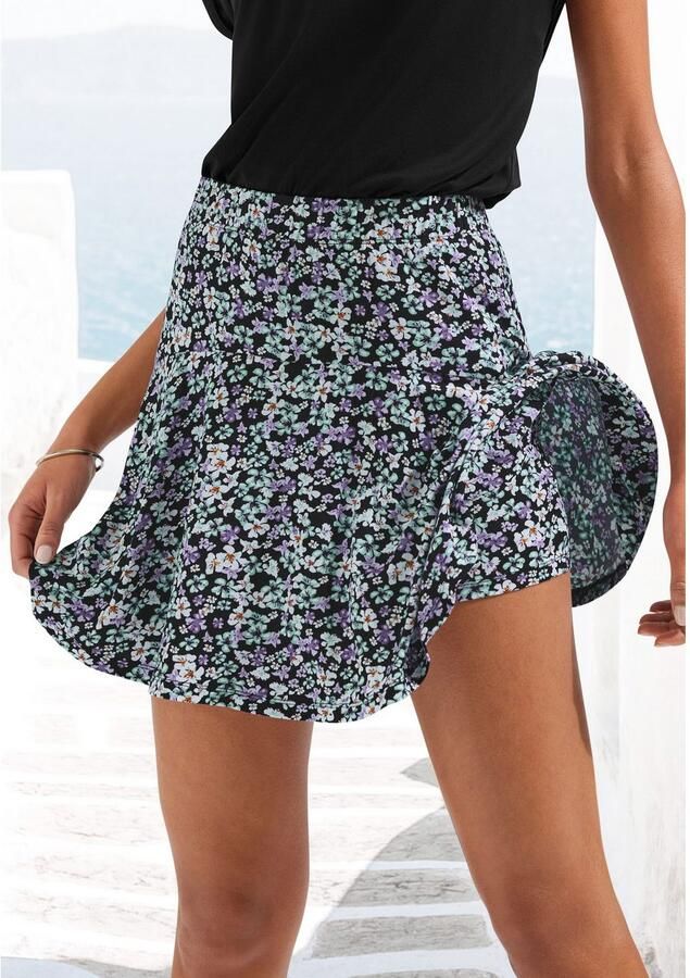 Vivance Broekrok met bloe print skort rok inclusief broek - Foto 3