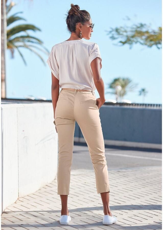 Vivance Chino in klassieke basic pasvorm stoffen broek business look (Met riem in leer-look) - Foto 3