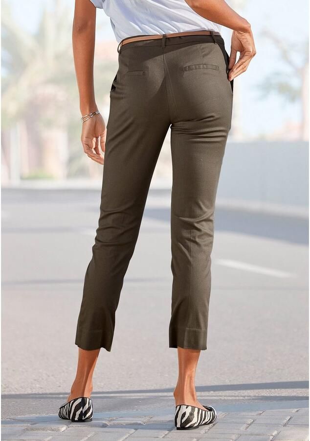 Vivance Chino in klassieke basic pasvorm stoffen broek business look (Met riem in leer-look) - Foto 4