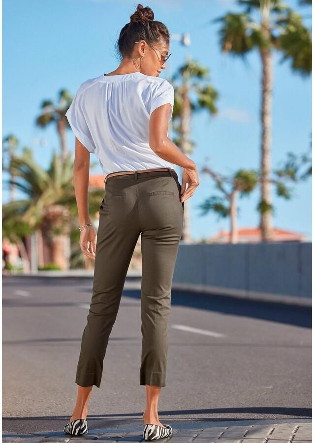 Vivance Chino in klassieke basic pasvorm stoffen broek business look (Met riem in leer-look) - Foto 3