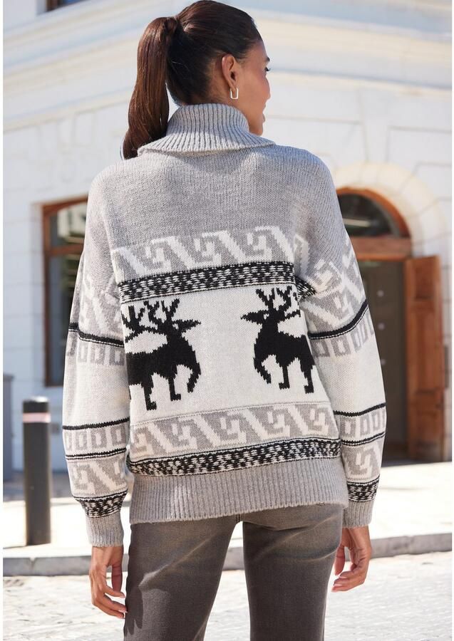 Vivance Coltrui met wintermotief gebreide trui noorse trui kersttrui - Foto 4