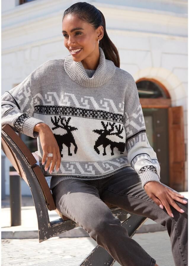Vivance Coltrui met wintermotief gebreide trui noorse trui kersttrui - Foto 3