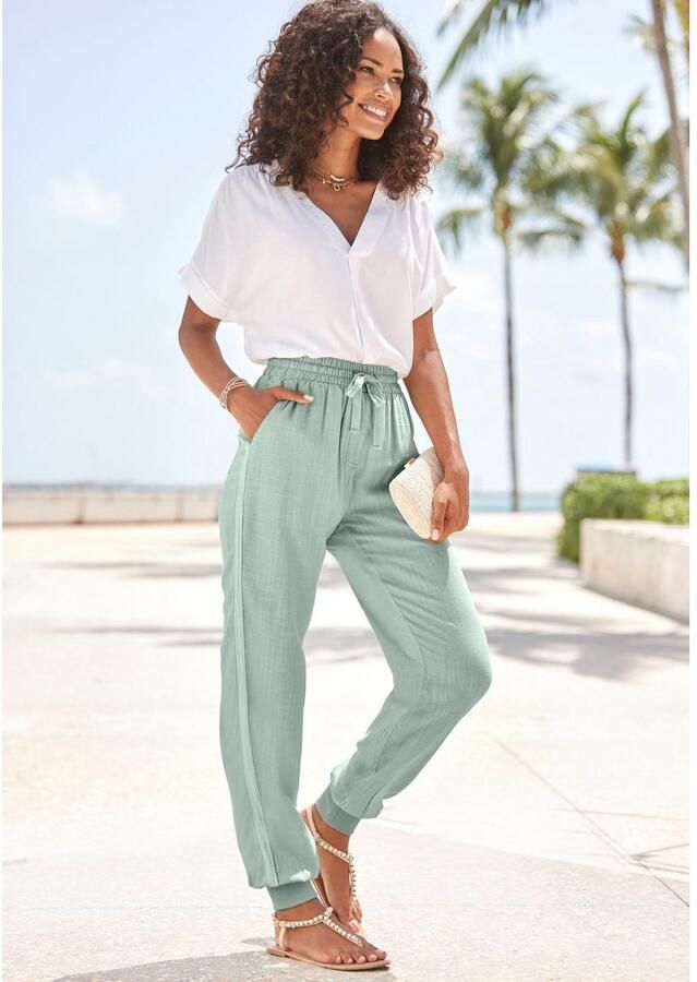 Vivance Comfortbroek gemaakt van geweven stof met een lichte structuur - Foto 3