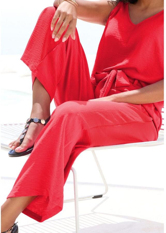 Vivance Comfortbroek met elastische tailleband zomerbroek basis (Met riem) - Foto 2