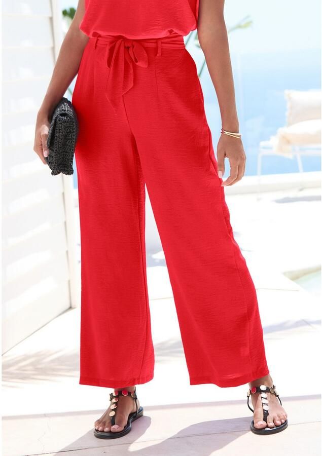 Vivance Comfortbroek met elastische tailleband zomerbroek basis (Met riem) - Foto 6