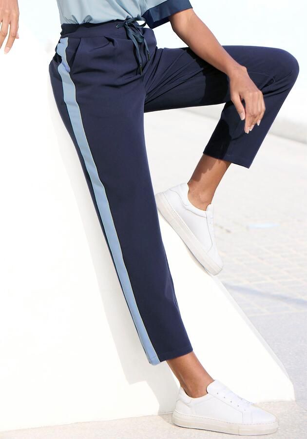 Vivance Comfortbroek met sportieve contraststrepen