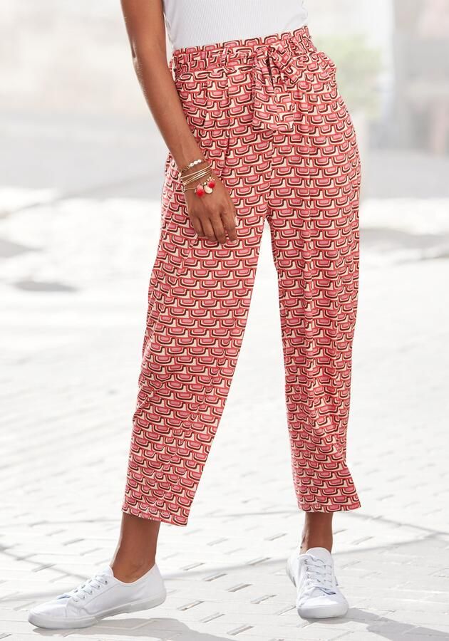 Vivance Culotte met retro-print lichte jerseybroek zomerbroek (Met een bindceintuur) - Foto 6