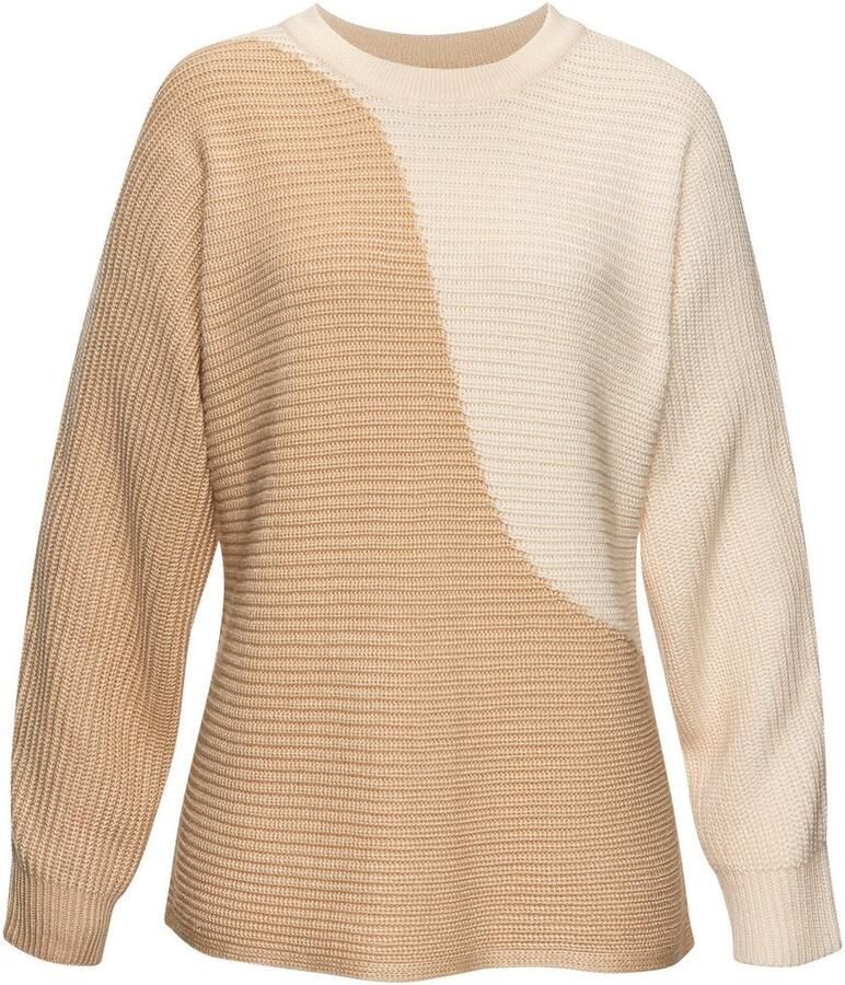 Vivance Gebreide trui in colorblock look ronde hals