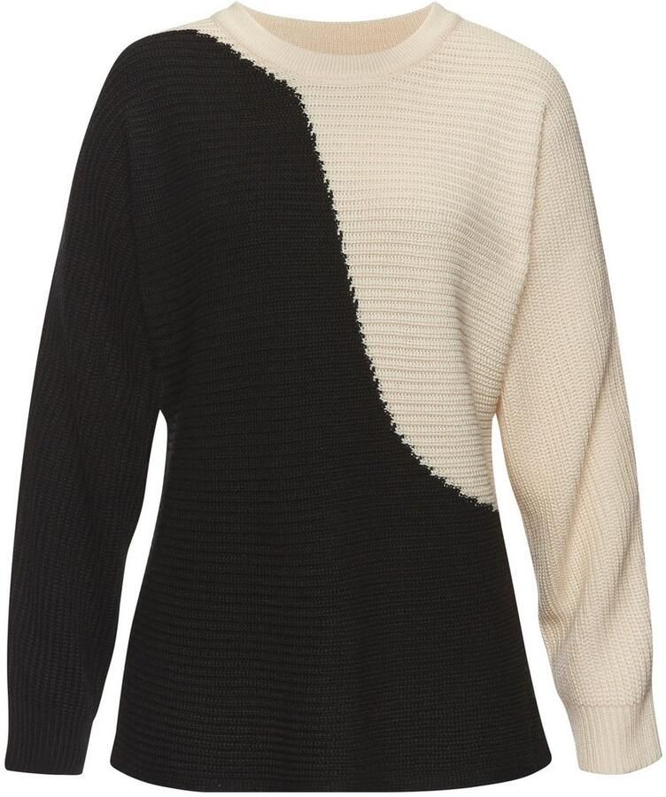 Vivance Gebreide trui in colorblock look ronde hals - Foto 5