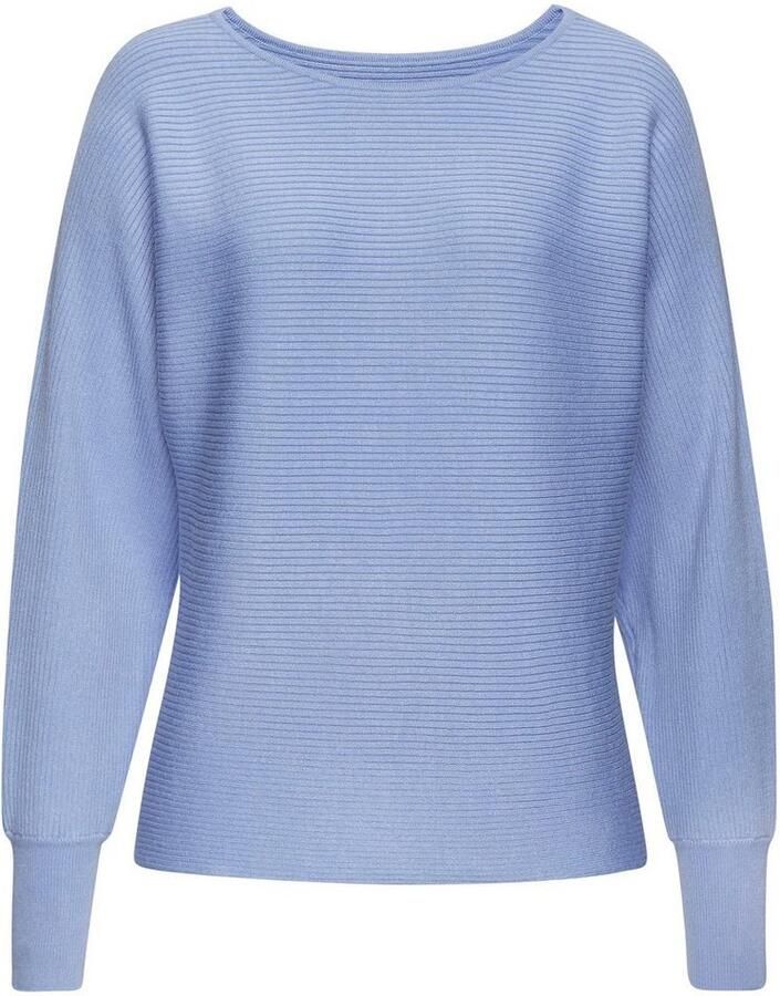 Vivance Gebreide trui met u-boot halslijn vleermuismouwen strepenlook oversized