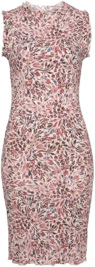 Vivance Gedessineerde jurk van crêpe viscose met ruches kant flatterende zomerjurk - Foto 5