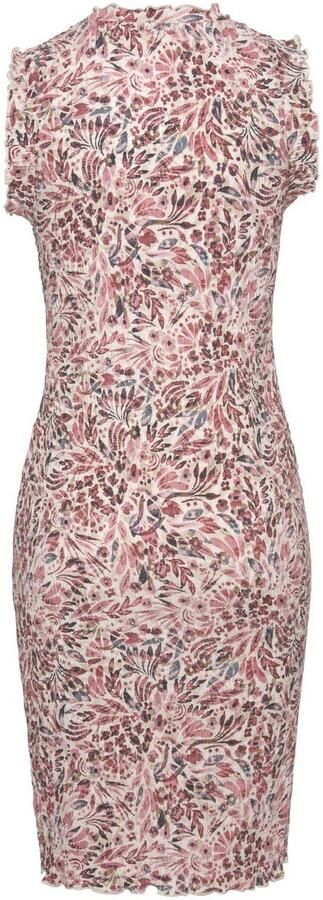 Vivance Gedessineerde jurk van crêpe viscose met ruches kant flatterende zomerjurk - Foto 4