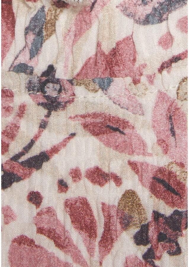 Vivance Gedessineerde jurk van crêpe viscose met ruches kant flatterende zomerjurk - Foto 1