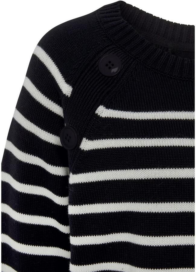 Vivance Gestreepte trui met sierknopen strepenlook gebreide trui modieus - Foto 2